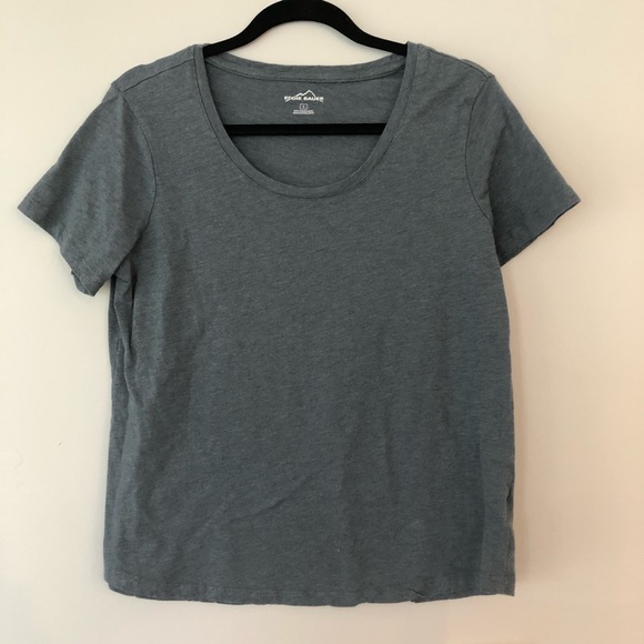 Eddie Bauer Tops - EDDIE BAUER Heathered light blue short sleeve (L)